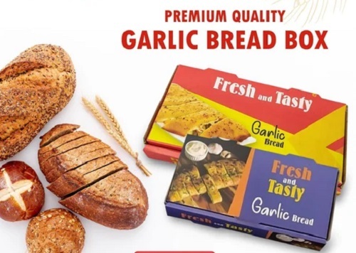 Garlic Bread Packaging Boxes - Paper Material, Square Shape, Multi-Color, Eco-Friendly | Durable Design for Food Industry Packaging