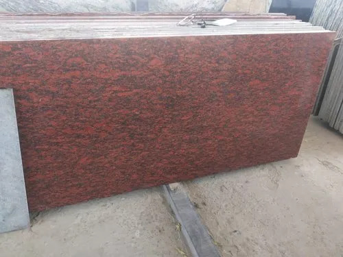 Granite Stone Slabs - Polished Finish, Red Color, Durable and Scratch Resistant for Flooring Applications