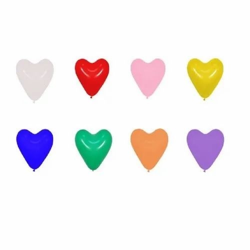 Heart Shape Latex Balloon - 9 Inch, White, Red, Light Pink, Yellow, Dark Blue, Dark Green, Orange, Violet | Eco-Friendly, Non-Toxic, Attractive, Decorative, Safe