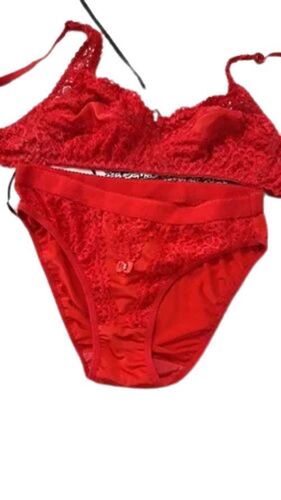 Ladies Bra Panty Sets - Cotton Fabric, 75 to 110 cm Size, Red Color | Premium Quality, Soft Fabric, Breathable Material, Adjustable Straps, Seamless Fit, Underwire Support, Lace Detailing, Stretchable Band