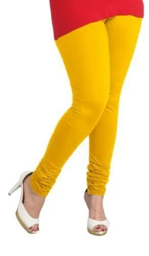Ladies Legging - Cotton Material, 37-38 Inch Height, Mustard Color | Elastic Waistband, Moisture-Wicking, Lightweight Feel, Wrinkle-Resistant, Skin-Friendly, Colorfast, Anti-Wrinkle