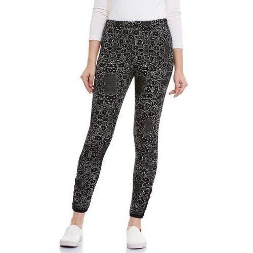 Ladies Printed Lower - Premium Cotton Blend, Xxs To M Sizes, Vibrant Black , Comfortable Fit, Lightweight Feel, Durable Stitching, Anti Wrinkle, Washable, Breathable