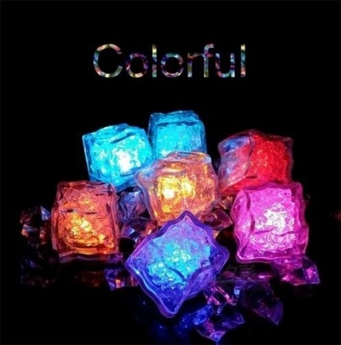 Led Ice Cube Decorative Light - Plastic Material, Cube Shape, Multiple Colors | Battery Operated, Ideal for Home DÃ©cor and Gifting Purposes