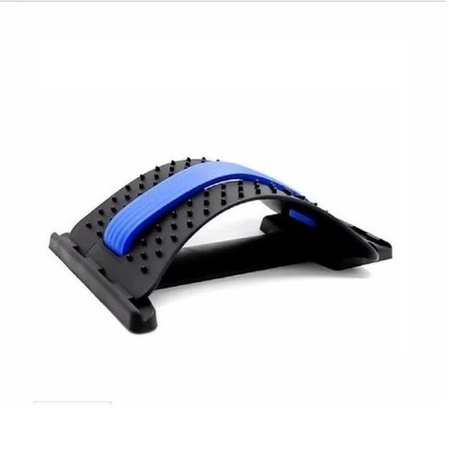 Magic Back Support Stretcher - Plastic & Rubber, Medium Size, Black And Blue | Ergonomic Design, Adjustable Arch Levels, Lightweight, 5mm Thickness