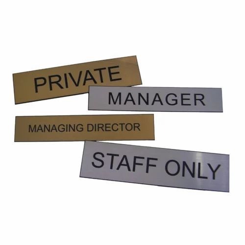 Metal Name Plates - Rectangular Silver Finish | Weather Proof, Excellent Strength, Alluring Look, Durable and Long Lasting Shine