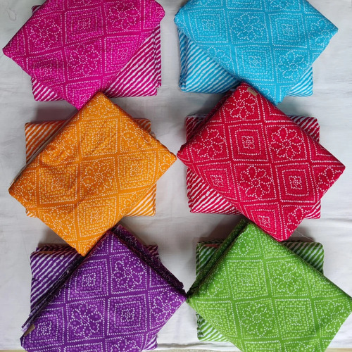 Cotton Lahriya Fabric - Multi-Color Print, Shrink-Resistant Design | 100% Cotton Quality