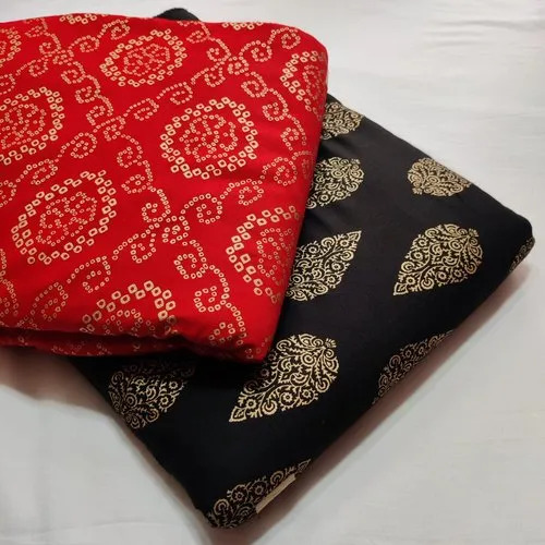 Multi-Color Fancy Rayon Printed Fabric - Fancy Rayon Material, Multi-Color Design | Shrink Resistant, Anti-Wrinkle, Printed Pattern