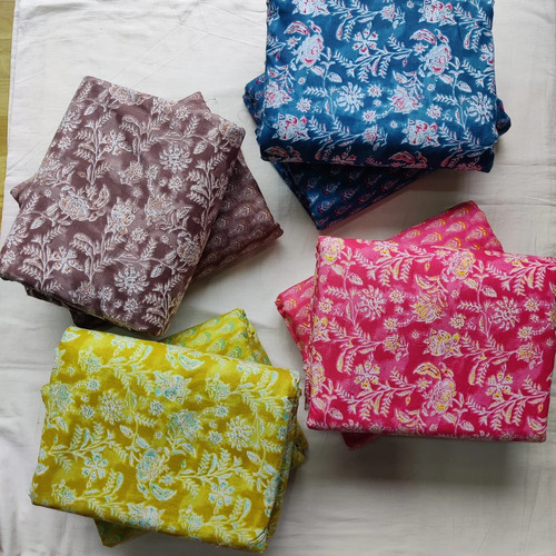 Multi-Color Printed Cotton Fabric - 100% Cotton, Shrink-Resistant | Dry Clean Only