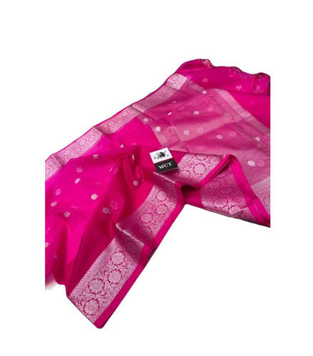 Pink Kora Silk Saree