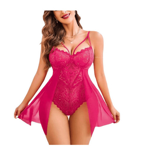 Pink Lace Baby Doll Dress - Other, Lace Material | Short Sleeveless Design, Regular Fit, Anti-Wrinkle, Washable, Breathable, Quick Dry for Summer Nights
