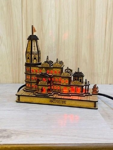 Sheesham Wood Ram Mandir - Modern Design, Brown Color | Easily Installed, Eco-friendly, Recyclable, Scratch Resistant, Carved Finishing, Hinduism Theme