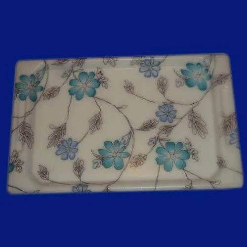 Rectangular Floral Printed Tray Set - Standard Size | Durable, High Quality, Lightweight, Stain Proof, Crack Proof, Polished Finish