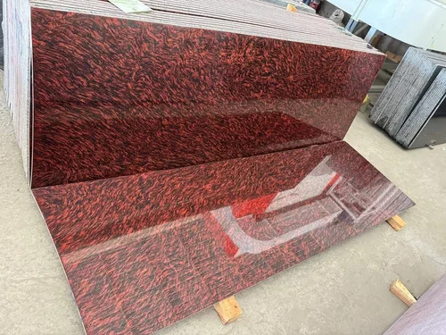 Red Granite Slabs - Polished Finish, Scratch Resistant, Durable For Flooring Applications