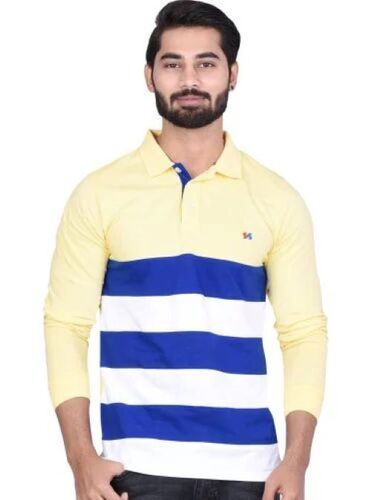 Stripped Polo Full Sleeve T-Shirt