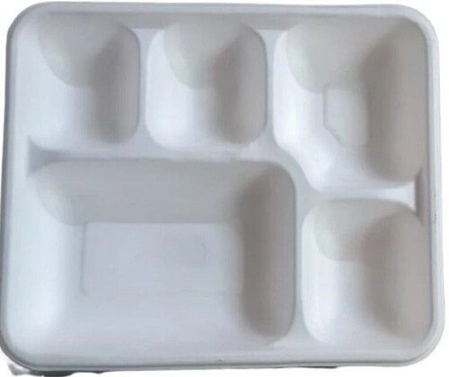 5 Compartment White Plate