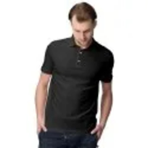 Black Polo T-Shirt - Cotton, Customized Size, Short Sleeves, Regular Fit | Superior Quality, Breathable, Skin-Friendly, Casual Wear, Fade and Wrinkle Resistant