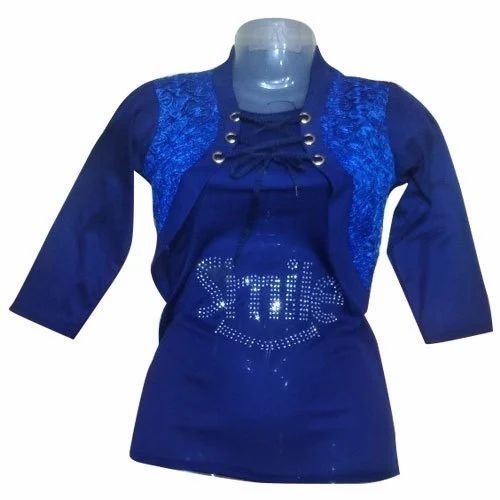 Girls Blue Printed Top