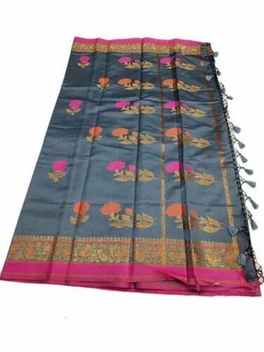 Grey Semi Silk Sarees