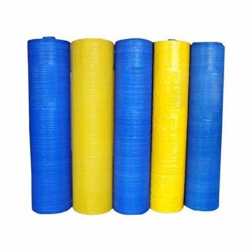 Hdpe Laminated Fabric - Cotton Coated, Standard Size, Blue and Yellow Color, Plain Design for Transport Industry Bags