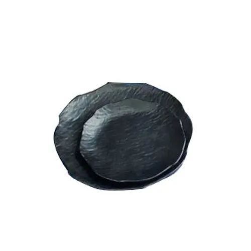 Melamine Serving Plate - 6 Inch Round, Black | Premium Quality, Lightweight Design, Durable, Heat Resistant, Colorful Options
