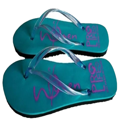 Ladies Slipper - Fancy Printed Design, Green Color, Eva Material, Sizes 5-8, Summer Flip Flop Style