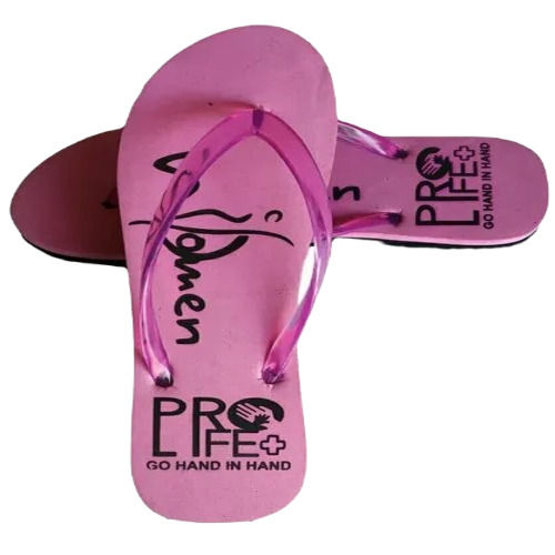 Ladies Fancy Printed Pink Slipper - EVA Upper, EVA Outsole | Size 5 to 8, Casual Wear Flip Flop for Women, Ideal for Summer