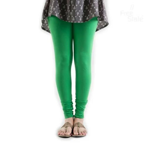 Ladies Premium Leggings - Cotton Lycra, Size L/XL/XXL, Green | Soft Touch, Stretchable, Moisture-Wicking, Anti-Wrinkle, Breathable, Stylish Design