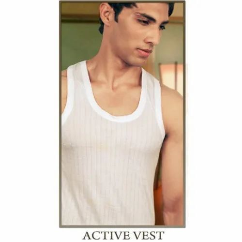 Men Cotton Vest - Multi Sizes , Perfect Shape and Good Finish in Classic White