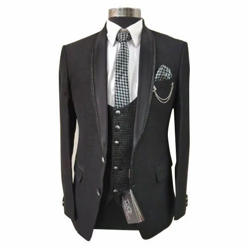 Mens Black Party Wear Suit
