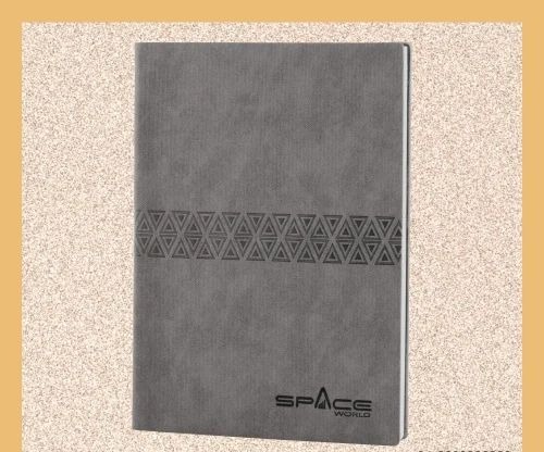 Note Book - PU Material, Standard Size, Gray Color | Good Quality, Rectangular Design, Ideal Corporate Gift