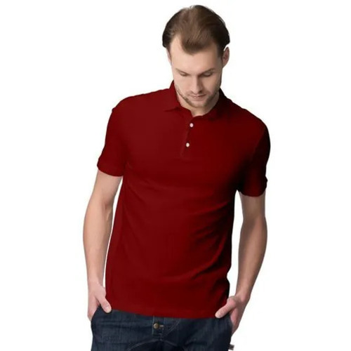Polo T-Shirt - Cotton, Customized Size, Maroon Color | Breathable, Skin-Friendly, Regular Fit, Fade & Wrinkle Resistant, Short Sleeves, Casual Wear