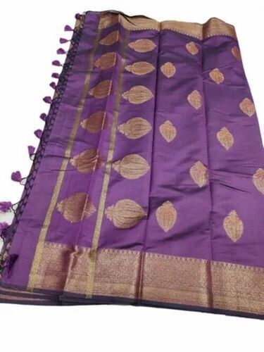 Purple Semi Silk Saree