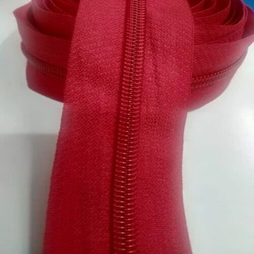 Red Cfc Plastic Zipper - Plastic Material, Filament Thread, Close End, Roll Packaging, Plain Pattern, Customize Size , Application: Construction
