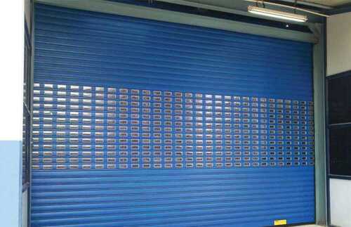 Roll Up Shutter - Steel, Rectangular, Blue Color, Automatic Vertical Opening | Corrosion Resistant, Galvanized, Easy to Install & Operate