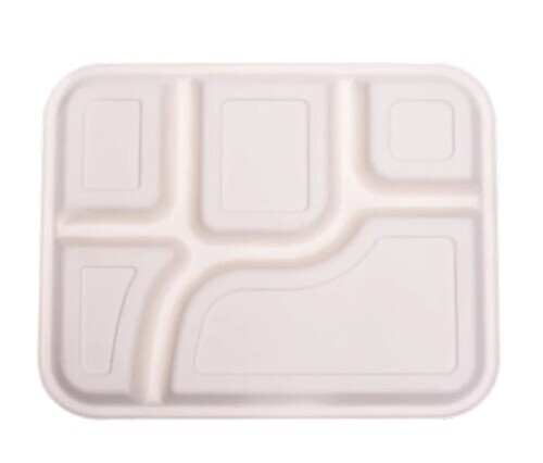 White Rectangular Plate - 11" x 9" x 3.5" Dimensions, Oil and Water Resistant Features, Compartment Available