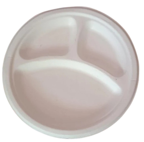 White Sugarcane Bagasse Plate