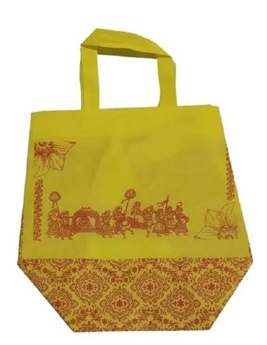 Yellow Printed Non Woven Box Bag
