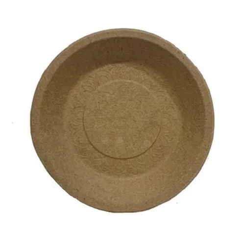 Ambassador Crop Residue 7 Inch Disposable Round Plate - Wooden Material, 7 Inch Size, Brown Color | Eco Friendly, Ideal for Household and Parties