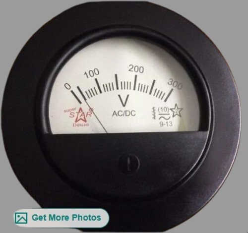 Analog Voltmeter - Round Shape, Easy to Install, Tested for Quality Standards, Standard Size, Black Color