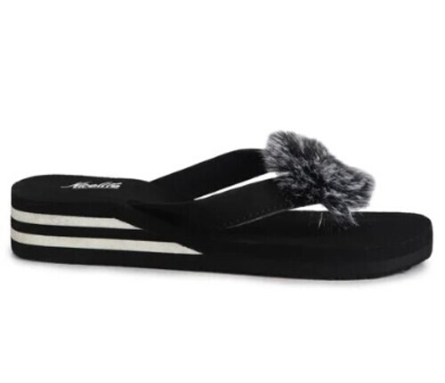 Black Ladies Heel Slippers