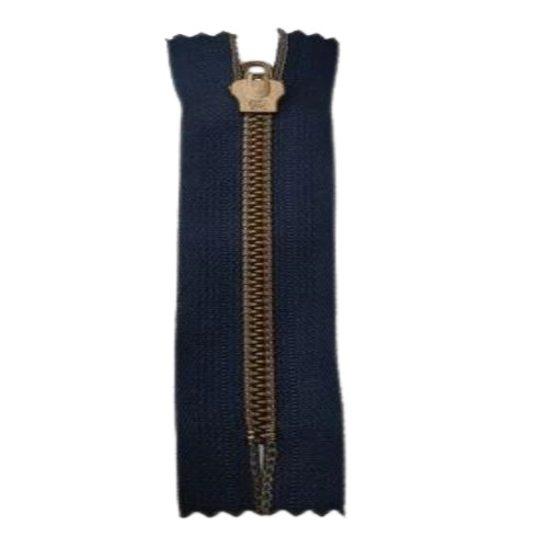 Blue Gold Cfc Plastic Zipper - Filament Thread Material, Customizable Size, Blue and Gold Color, Open End Zipper Design | Silver Color Feature