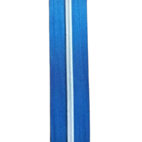Blue White Cfc Plastic Zipper - Close End, Custom Size | Roll Packaging, Plain Pattern, Filament Thread Material