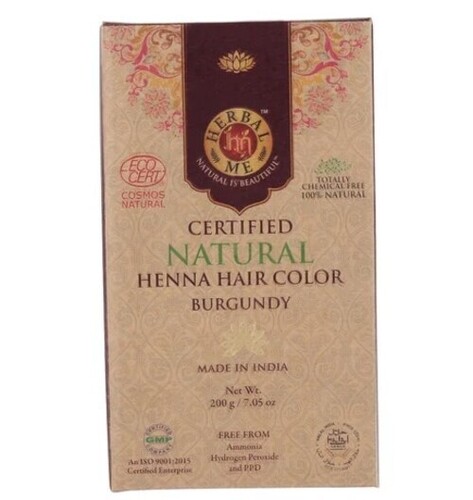 Burgundy Natural Hair Color - Powder Form, Unisex Friendly | Easy Coloring, Easy To Wash, Shining Finish For Parlour And Personal Use