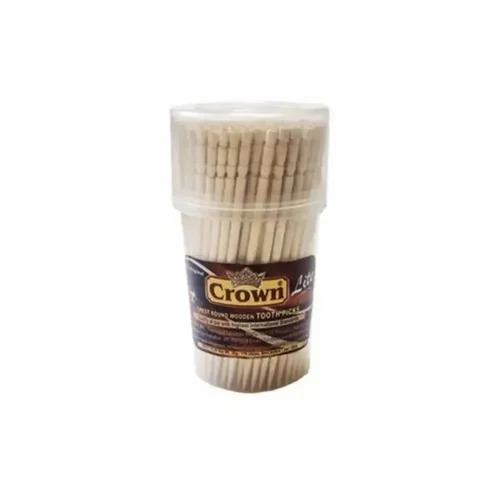 Crown Lite Round Wooden Toothpicks - Eco-Friendly Disposable Design | Ideal for Household and Party Use