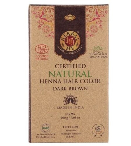 Dark Brown Hair Color - Natural Powder, Size-All | Easy Coloring, Easy To Wash, Gives Shining