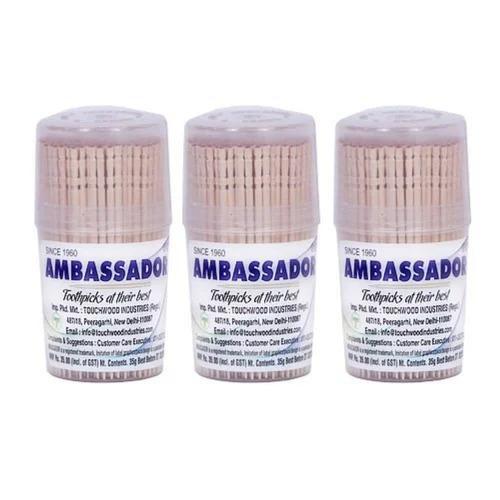 Disposable Round Wooden Toothpicks - Eco Friendly, Event And Party Supplies | Natural Wooden Material, Round Design for Household Use