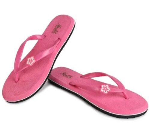 Ladies Fancy Rubber Slippers - All Sizes, Pink Color | Ideal for Daily Wear, Suitable for All Seasons