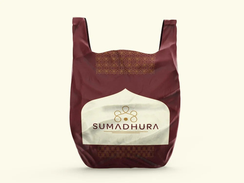 Maroon Compostable Printed Carry Bag