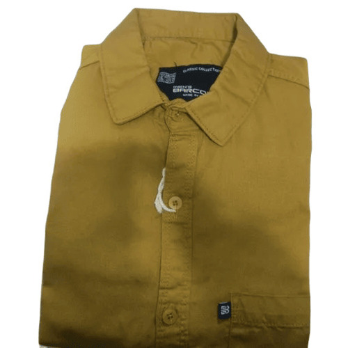 Mens Casual Shirt - Superior Quality Cotton, Customized Size, Brown Color | Breathable, Washable, Anti-Wrinkle, Quick Dry, Classic Collar, Full Sleeves
