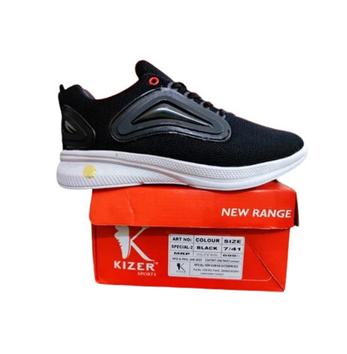 Mens Sport Shoes - Superior Black PVC, Comfortable Fit for All Seasons | Slip-Resistant, Easy Care with Water